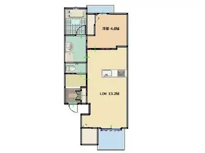 ONO-RE CHIHAYA(1LDK/2階)の間取り写真