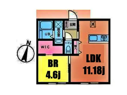 VIOLA TERRACE 北寺尾(1LDK/1階)の間取り写真