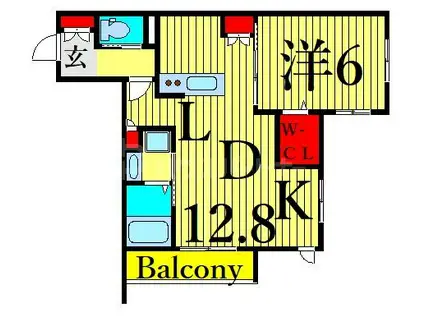 グランメゾン(1LDK/3階)の間取り写真