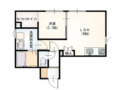 DANIEL(1LDK/1階)の間取り写真