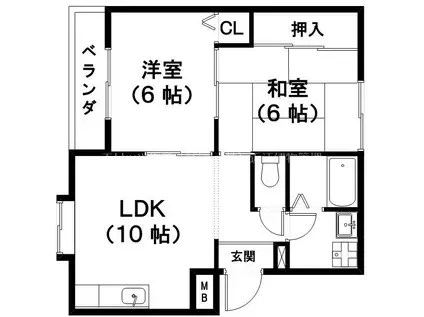 カサロッサ(2LDK/2階)の間取り写真