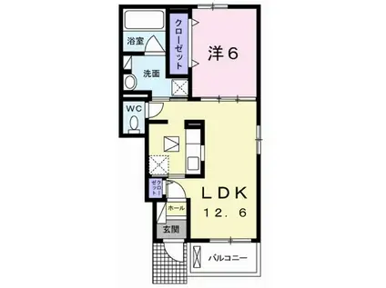 コンコルド ラ ファイエットI(1LDK/1階)の間取り写真