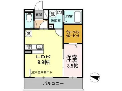 ティーロワ湘南(1LDK/2階)の間取り写真