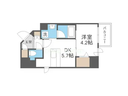 GAUDI(1DK/8階)の間取り写真