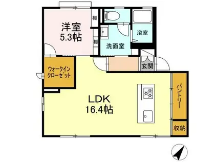 クレストパレスB(1LDK/1階)の間取り写真