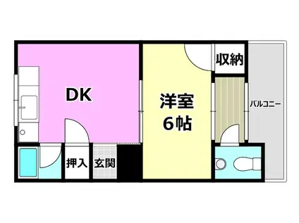 リーヴス竹橋(1DK/2階)の間取り写真