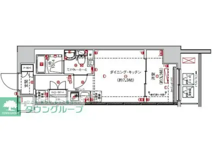 SAKURA AXIS 中板橋(1K/4階)の間取り写真