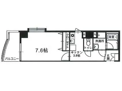 ハーベストヒル(1K/3階)の間取り写真