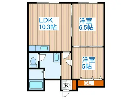 ピュア105(2LDK/4階)の間取り写真