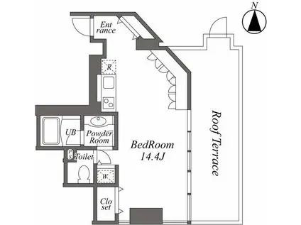 ユーレジデンス自由が丘(ワンルーム/2階)の間取り写真