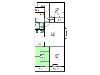 トロワヴィラージュ(3LDK/1階)の間取り写真