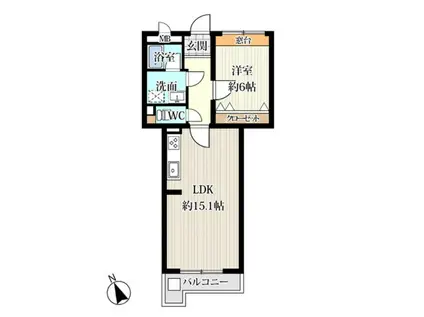 TF215雪見(1LDK/2階)の間取り写真