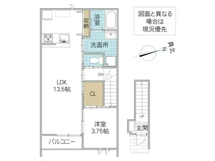 レーガベーネ河原子(1LDK/2階)の間取り写真