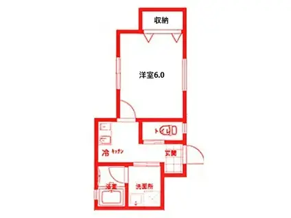 パルクフェルメ杉(1K/1階)の間取り写真