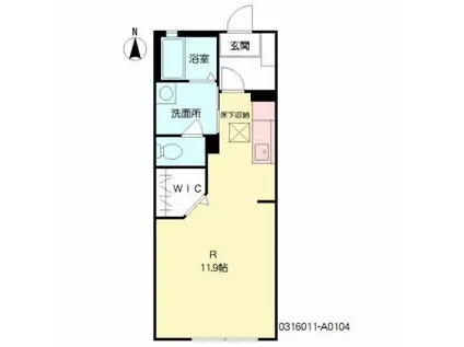 ジュネス西宮市A(ワンルーム/1階)の間取り写真