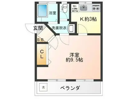 みどりマンション前久保ビル(1K/4階)の間取り写真