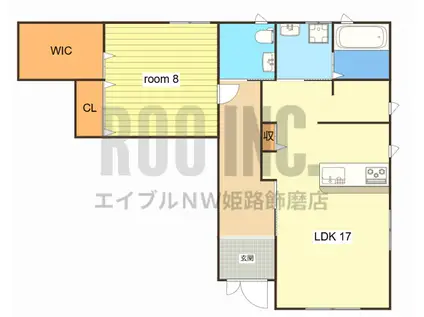 広畑区則直二世帯(1LDK/1階)の間取り写真