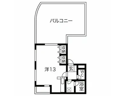 シェソワ観月(ワンルーム/3階)の間取り写真