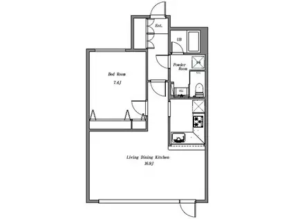 渋谷プロパティータワー(1LDK/14階)の間取り写真