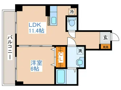 HILLTOP TOWER(1LDK/8階)の間取り写真