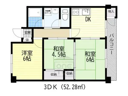 セントポリア(3DK/4階)の間取り写真