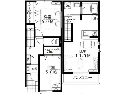 SIESTA SOBI-V(2LDK/1階)の間取り写真