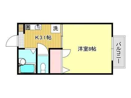 ネオ・コーポ12(1K/2階)の間取り写真