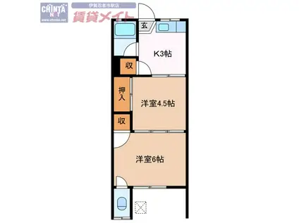 マンション大関(2K/1階)の間取り写真