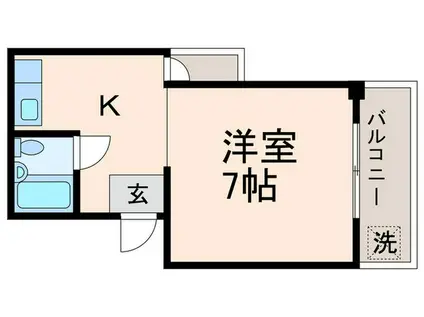 グランタック東山(1K/2階)の間取り写真