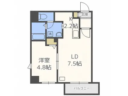 GARE89(1LDK/6階)の間取り写真