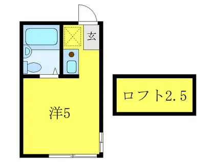 パトリエ本蓮沼(ワンルーム/2階)の間取り写真