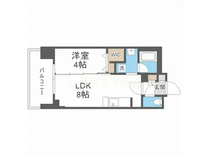アーバネックス北堀江LL(1LDK/2階)の間取り写真