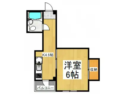 マカナレア(1K/2階)の間取り写真