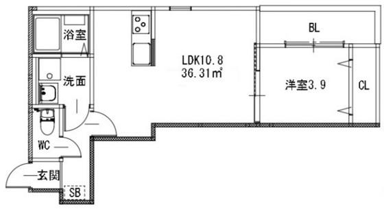 PROSPERITA I(1LDK/1階)の間取り写真