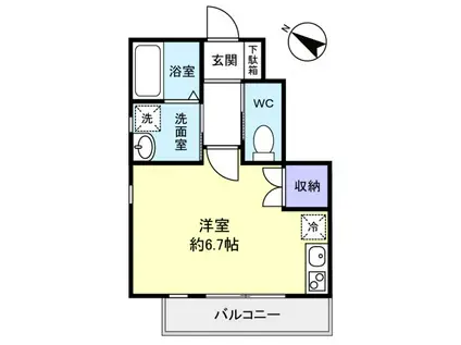 TERRACE MAM(ワンルーム/1階)の間取り写真