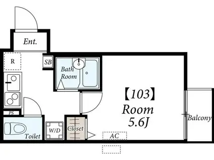 リブリ・宮坂(1K/1階)の間取り写真
