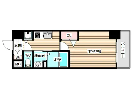 エスリード西九条レジデンス(1K/7階)の間取り写真