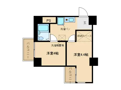 クルーム新大阪2番館(2K/7階)の間取り写真