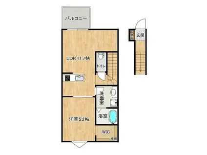 GROOM泗水(1LDK/2階)の間取り写真