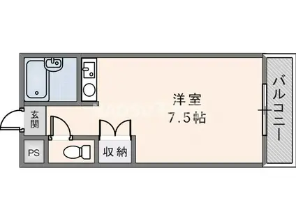 SEAウエストコート(ワンルーム/1階)の間取り写真