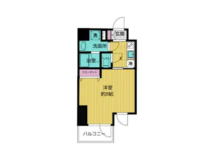 クレヴィスタ亀戸IV(1K/8階)の間取り写真