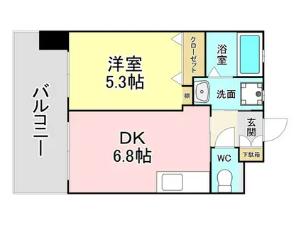 フェルト127(1DK/12階)の間取り写真