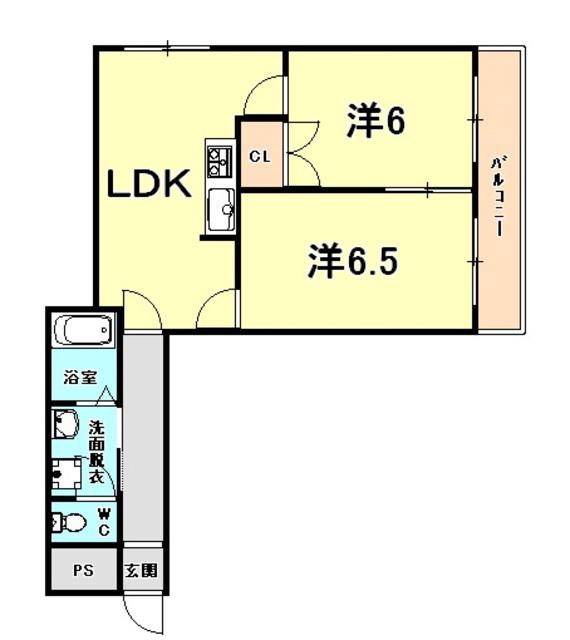 グリュックミリオンベル(2LDK/3階)の間取り写真