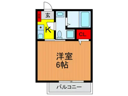 オネストビル(1K/4階)の間取り写真