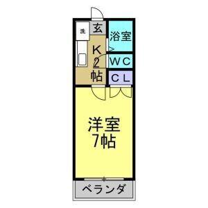 アーバン花園(1K/2階)の間取り写真