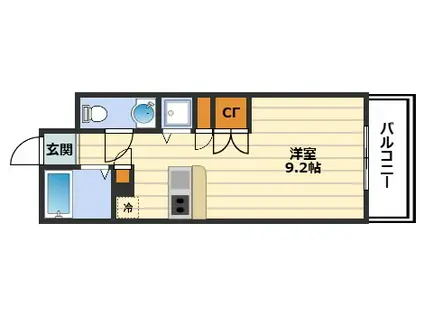 エスリード御堂筋梅田(ワンルーム/10階)の間取り写真