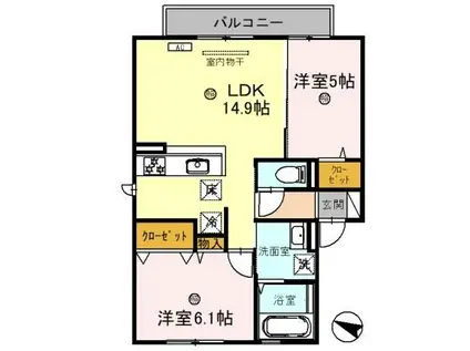 ドラセナ(2LDK/1階)の間取り写真