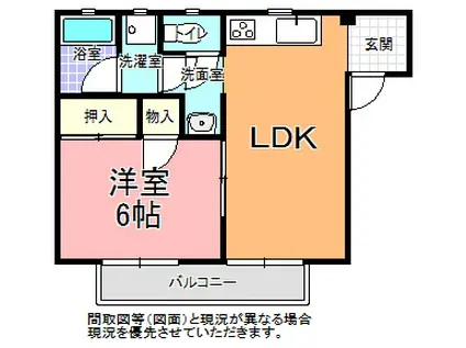 グリーンマンション金上(1LDK/2階)の間取り写真