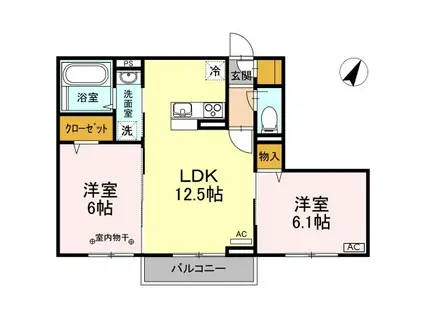 ドルフエンデIII(2LDK/2階)の間取り写真