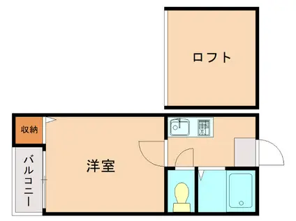 ハーモニー姪浜 壱番館(1K/2階)の間取り写真